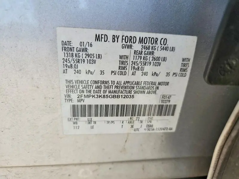 2016 FORD EDGE TITANIUM  
