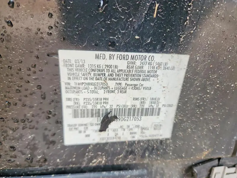 2013 FORD TAURUS SEL  