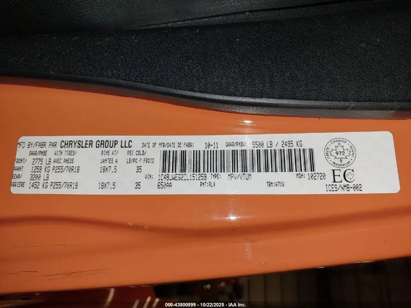 2012 JEEP WRANGLER UNLIMITED SAHARA