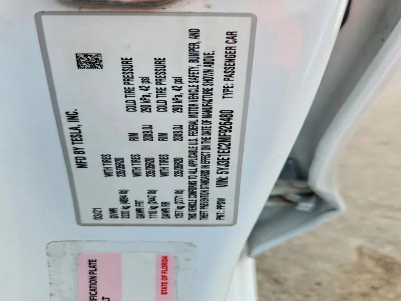 2021 TESLA MODEL 3   