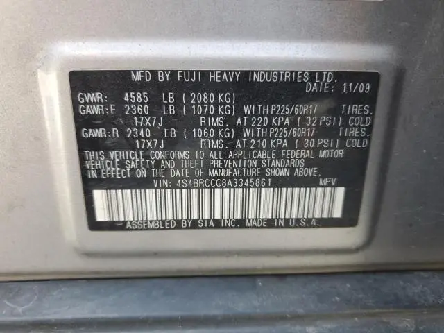 2010 SUBARU OUTBACK 2.5I PREMIUM  