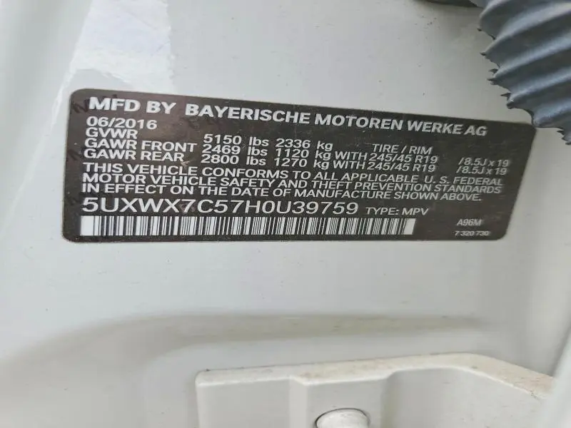 2017 BMW X3 XDRIVE35I  