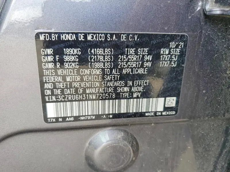 2022 HONDA HR-V LX  