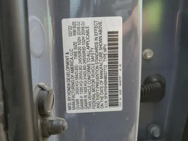 2022 HONDA PILOT TOURING  