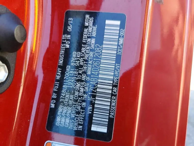 2013 SUBARU BRZ 2.0 PREMIUM  