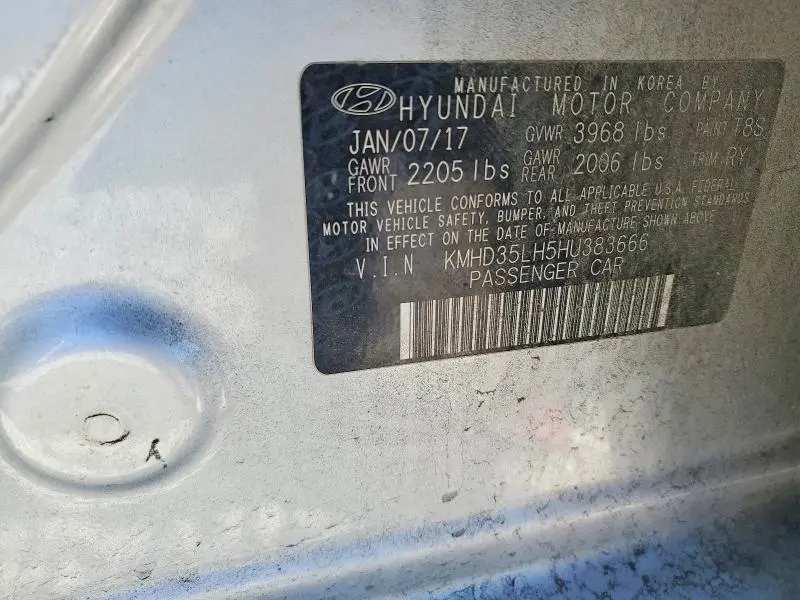 2017 HYUNDAI ELANTRA GT   