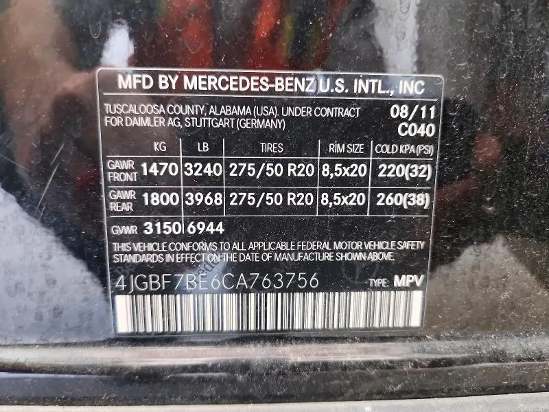 2012 MERCEDES-BENZ GL 450 4MATIC  