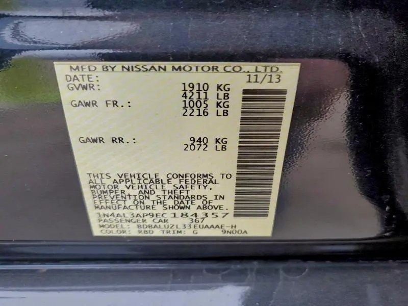 2014 NISSAN ALTIMA 2.5  