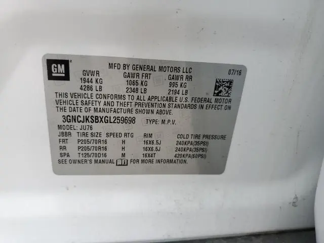 2016 CHEVROLET TRAX LS  