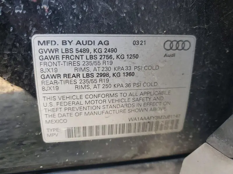 2021 AUDI Q5 PREMIUM  