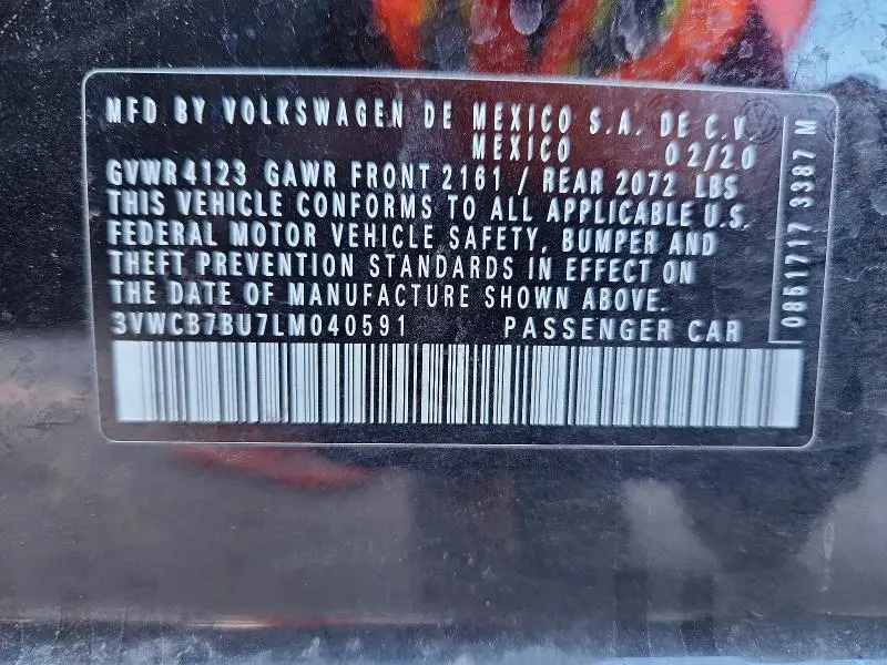 2020 VOLKSWAGEN JETTA S  