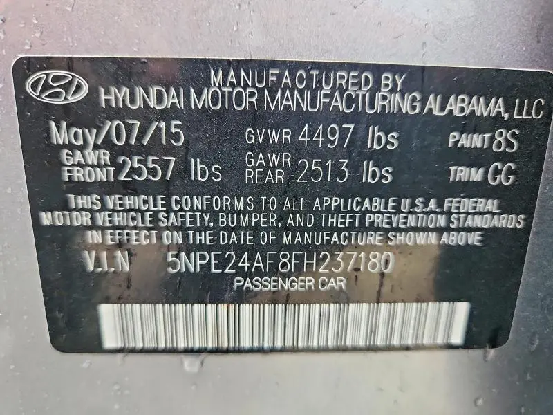 2015 HYUNDAI SONATA SE  