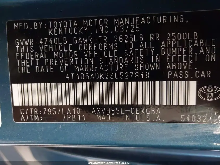 2025 TOYOTA CAMRY XLE