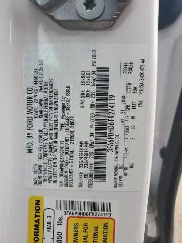 2015 FORD FUSION SE