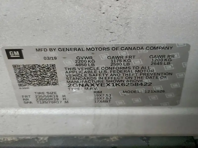 2019 CHEVROLET EQUINOX PREMIER  