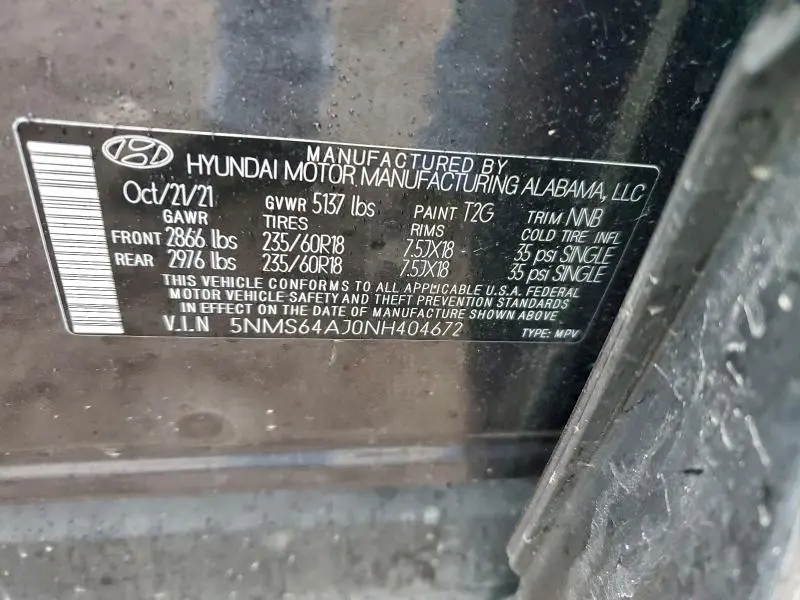 2022 HYUNDAI SANTA FE SEL  