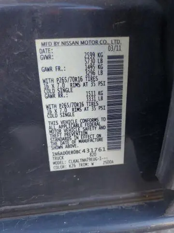 2011 NISSAN FRONTIER S  