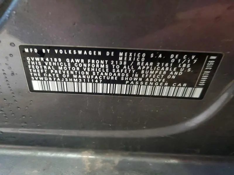 2017 VOLKSWAGEN JETTA SE  