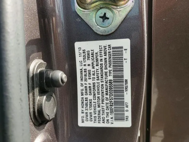 2013 HONDA CIVIC LX  