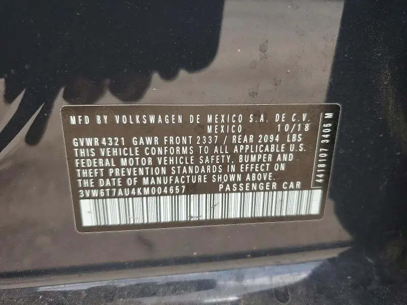 2019 VOLKSWAGEN GTI S  
