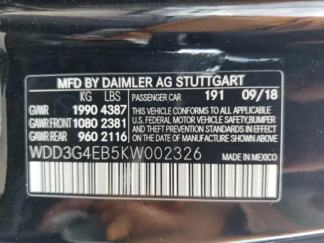 2019 MERCEDES-BENZ A 220  