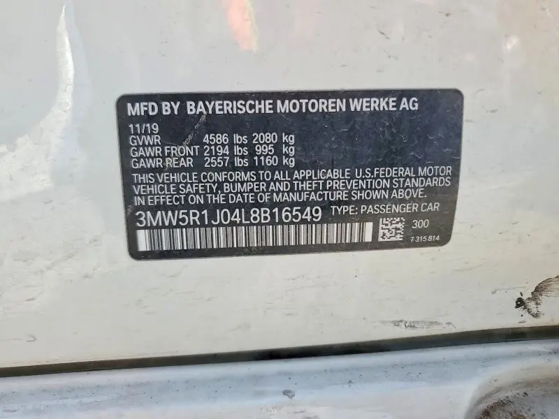2020 BMW 330I   