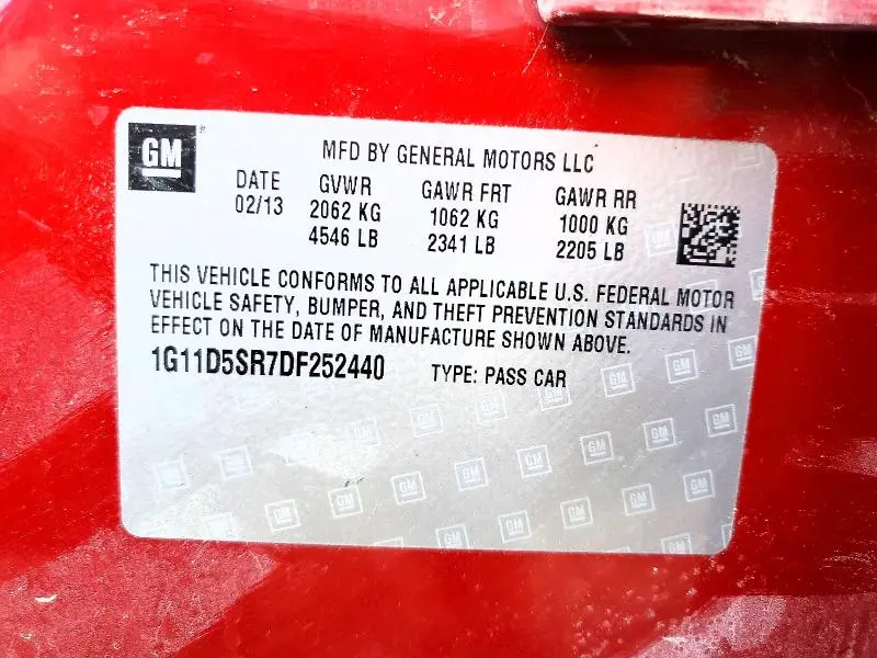 2013 CHEVROLET MALIBU 1LT  