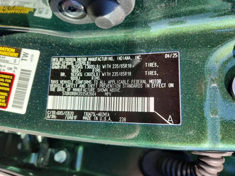 2025 TOYOTA HIGHLANDER LE  