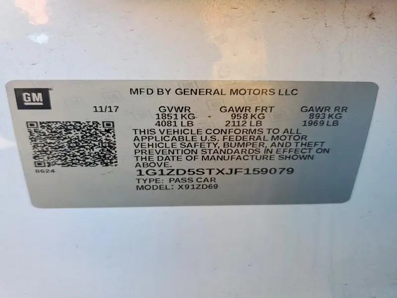 2018 CHEVROLET MALIBU LT  