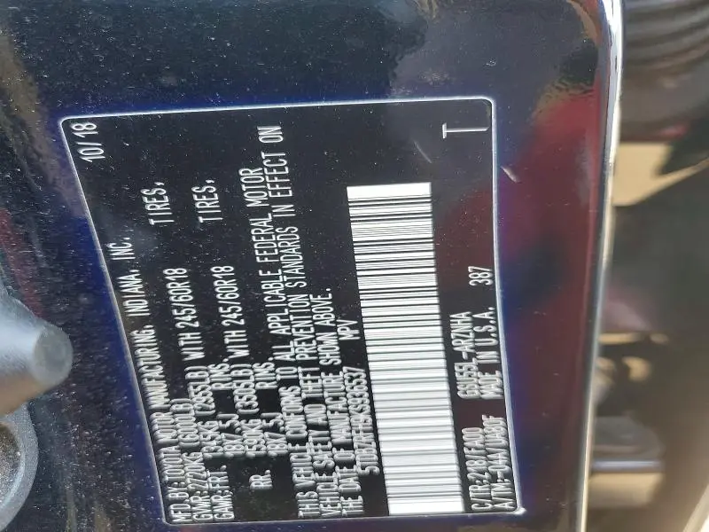 2019 TOYOTA HIGHLANDER LE  