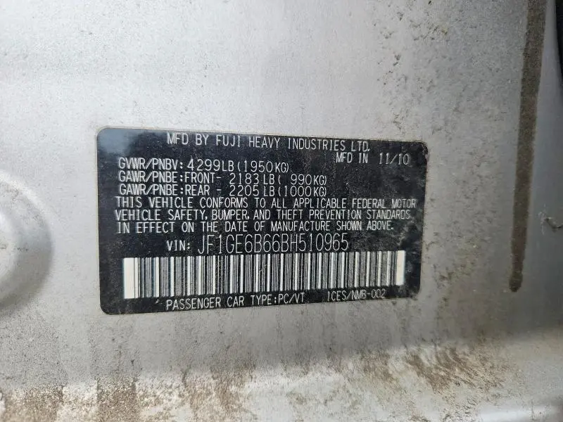2011 SUBARU IMPREZA 2.5I PREMIUM  