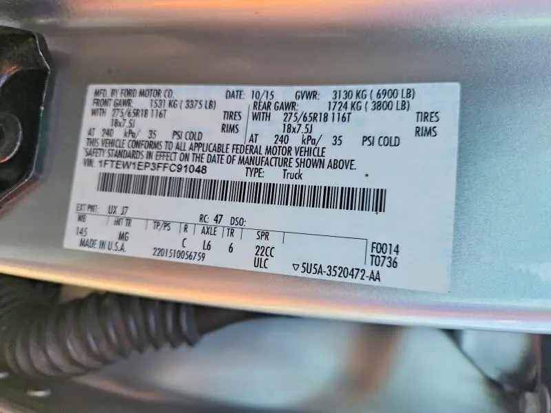 2015 FORD F150 SUPERCREW  