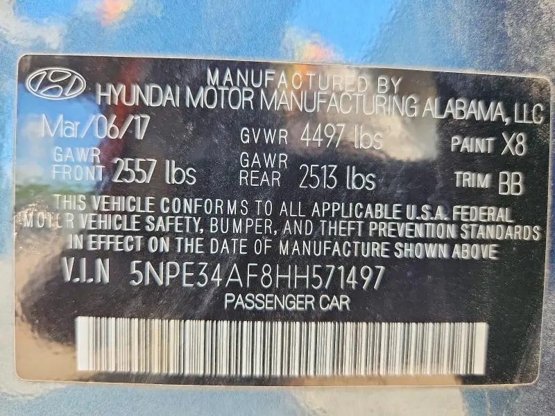 2017 HYUNDAI SONATA SPORT  