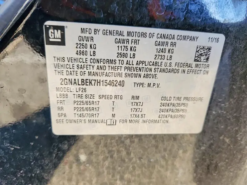 2017 CHEVROLET EQUINOX LS  