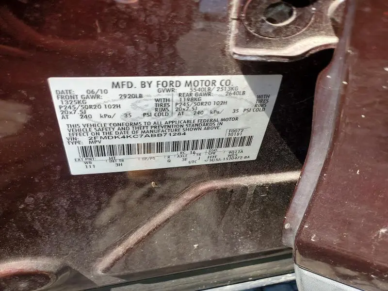 2010 FORD EDGE LIMITED  