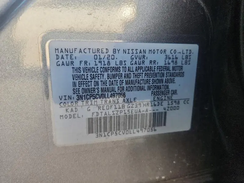 2020 NISSAN KICKS SV  