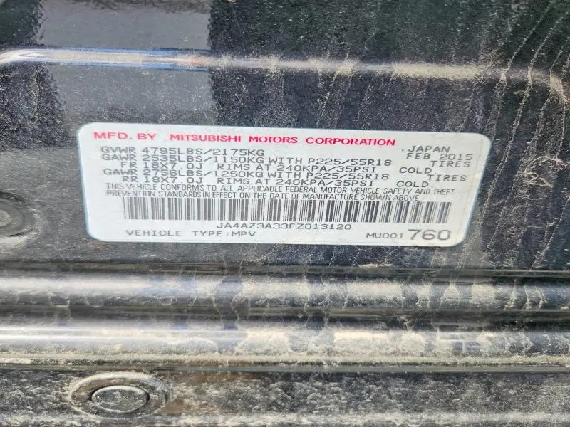 2015 MITSUBISHI OUTLANDER SE  