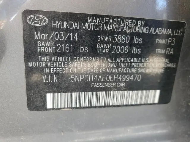 2014 HYUNDAI ELANTRA SE  