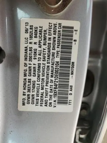 2013 HONDA CIVIC HYBRID  