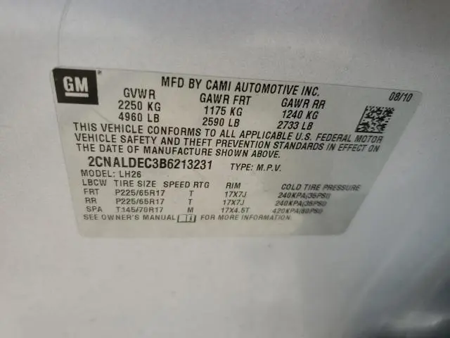 2011 CHEVROLET EQUINOX LT  