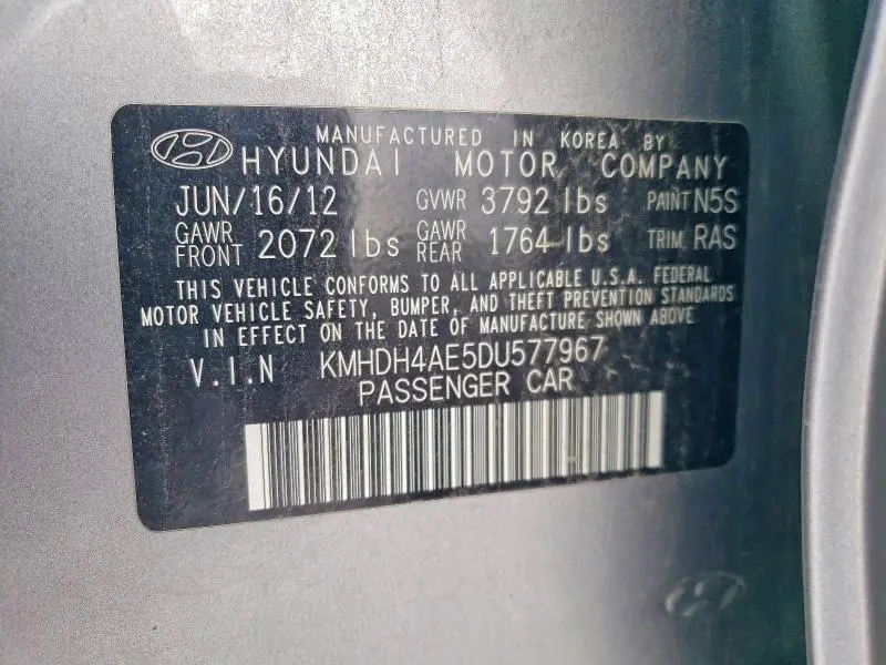 2013 HYUNDAI ELANTRA LIMITED  