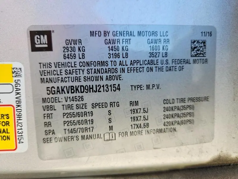 2017 BUICK ENCLAVE   