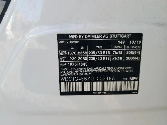 2019 MERCEDES-BENZ GLA 250  