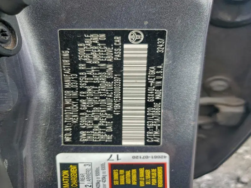 2013 TOYOTA AVALON BASE  