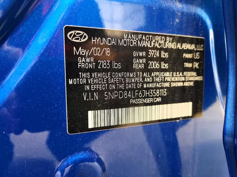 2018 HYUNDAI ELANTRA SEL  