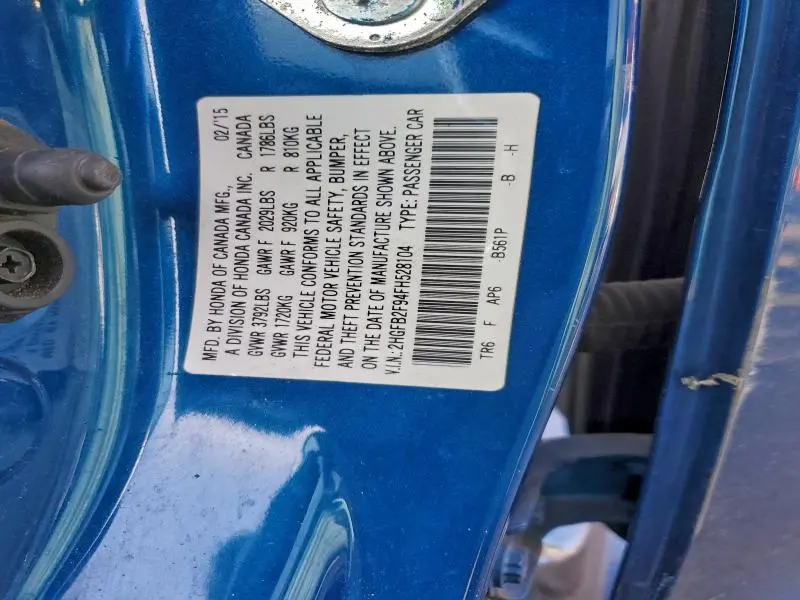 2015 HONDA CIVIC EXL  