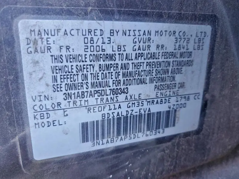 2013 NISSAN SENTRA S  