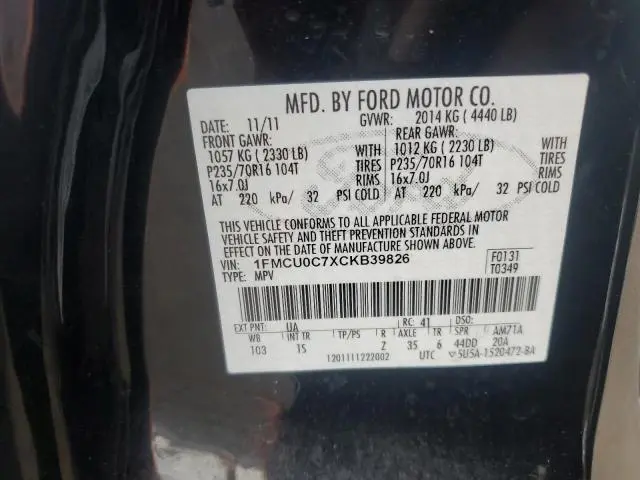 2012 FORD ESCAPE XLS  