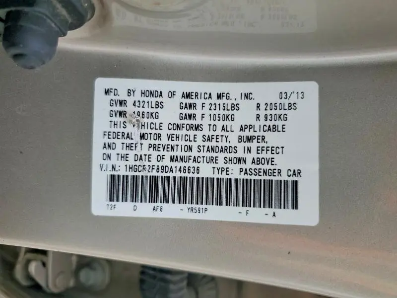 2013 HONDA ACCORD EXL  