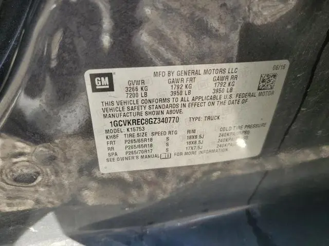 2016 CHEVROLET SILVERADO K1500 LT  